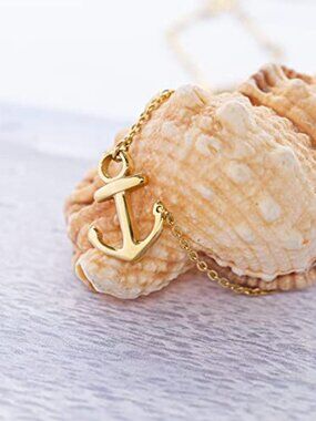 18k Silver Gold Rose Gold Plated Stainless Steel Women Sideways Anchor Pendant